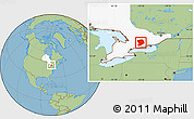 Savanna Style Location Map of Peterborough, highlighted parent region