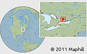 Savanna Style Location Map of Peterborough, hill shading