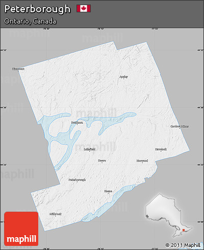Gray Map of Peterborough, single color outside
