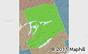 Political Map of Peterborough, semi-desaturated