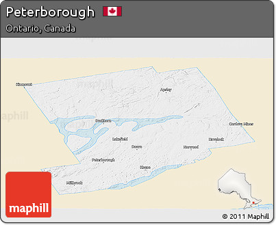 Classic Style Panoramic Map of Peterborough, single color outside