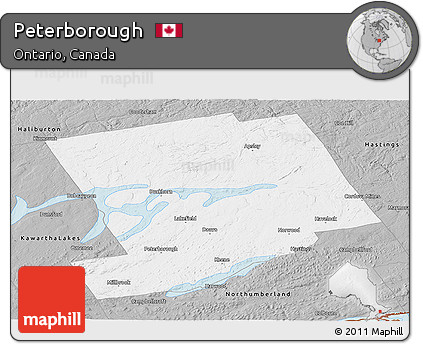 Gray Panoramic Map of Peterborough