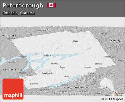 Gray Panoramic Map of Peterborough