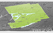 Physical Panoramic Map of Peterborough, darken, desaturated