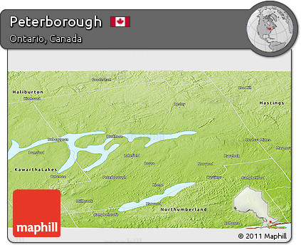 Physical Panoramic Map of Peterborough