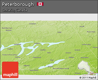 Physical Panoramic Map of Peterborough