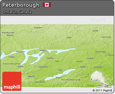 Physical Panoramic Map of Peterborough