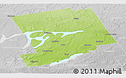 Physical Panoramic Map of Peterborough, lighten, desaturated