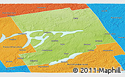 Physical Panoramic Map of Peterborough, political outside