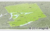 Physical Panoramic Map of Peterborough, semi-desaturated