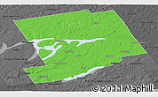 Political Panoramic Map of Peterborough, darken, desaturated