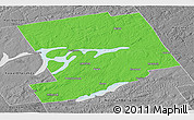 Political Panoramic Map of Peterborough, desaturated