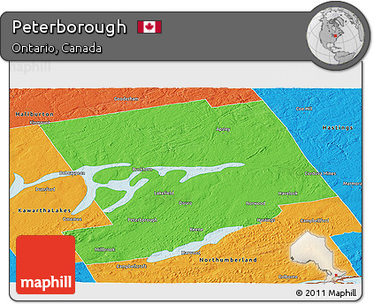 Political Panoramic Map of Peterborough