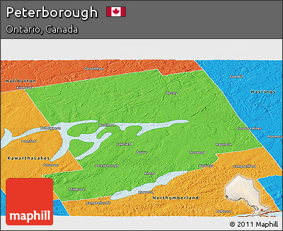 Political Panoramic Map of Peterborough