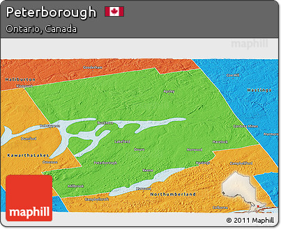 Political Panoramic Map of Peterborough