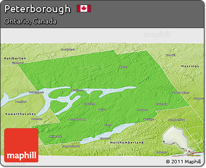 Political Panoramic Map of Peterborough, physical outside