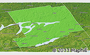 Political Panoramic Map of Peterborough, satellite outside