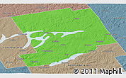 Political Panoramic Map of Peterborough, semi-desaturated