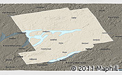 Shaded Relief Panoramic Map of Peterborough, darken