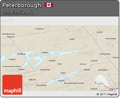 Shaded Relief Panoramic Map of Peterborough