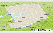 Shaded Relief Panoramic Map of Peterborough, physical outside