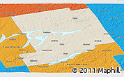 Shaded Relief Panoramic Map of Peterborough, political outside