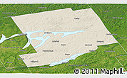 Shaded Relief Panoramic Map of Peterborough, satellite outside