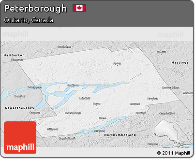 Silver Style Panoramic Map of Peterborough