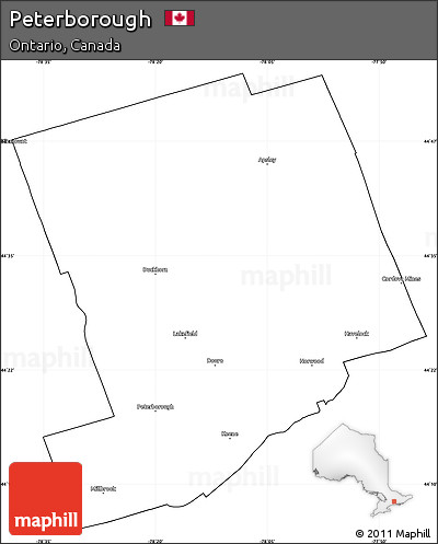 Blank Simple Map of Peterborough, cropped outside