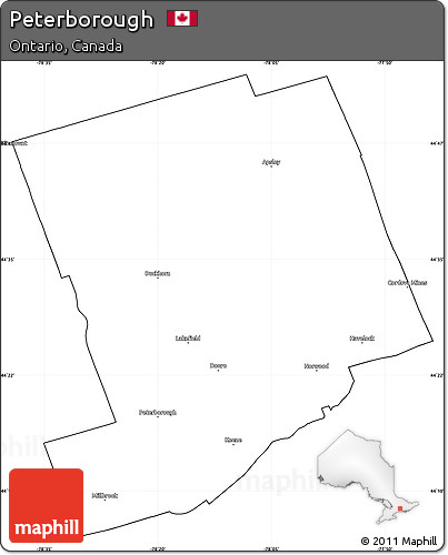 Blank Simple Map of Peterborough, cropped outside