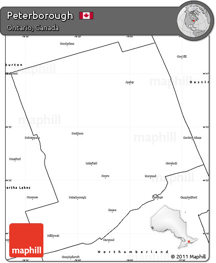 Blank Simple Map of Peterborough