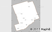 Gray Simple Map of Peterborough, cropped outside