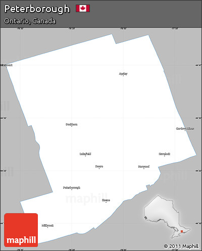 Gray Simple Map of Peterborough, single color outside