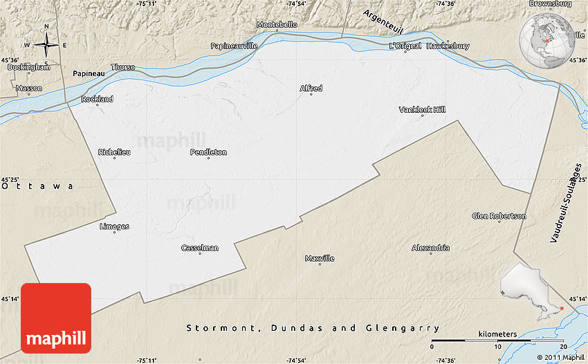Classic Style Map of Prescott and Russell