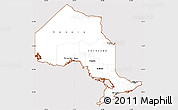 Classic Style Simple Map of Ontario, cropped outside