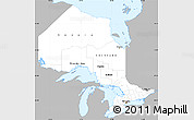 Gray Simple Map of Ontario, single color outside