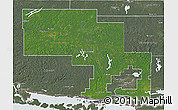 Satellite 3D Map of Sudbury, semi-desaturated