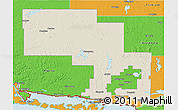 Shaded Relief 3D Map of Sudbury, political outside