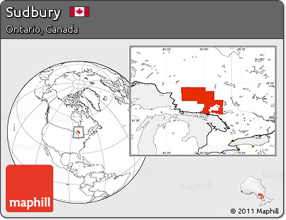 Blank Location Map of Sudbury
