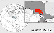 Blank Location Map of Sudbury, highlighted country, highlighted parent region