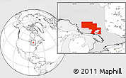Blank Location Map of Sudbury, highlighted parent region