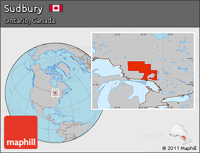 Gray Location Map of Sudbury
