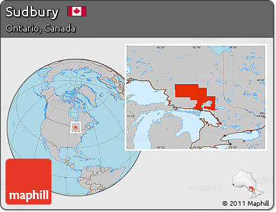 Gray Location Map of Sudbury