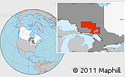 Gray Location Map of Sudbury, highlighted country, highlighted parent region