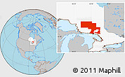 Gray Location Map of Sudbury, highlighted parent region