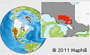 Physical Location Map of Sudbury, highlighted country, highlighted parent region