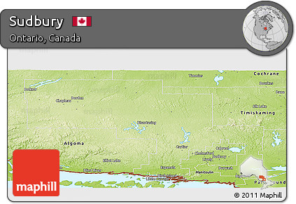 Physical Panoramic Map of Sudbury
