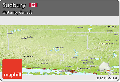 Physical Panoramic Map of Sudbury