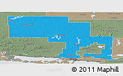 Political Panoramic Map of Sudbury, semi-desaturated