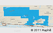 Political Panoramic Map of Sudbury, shaded relief outside